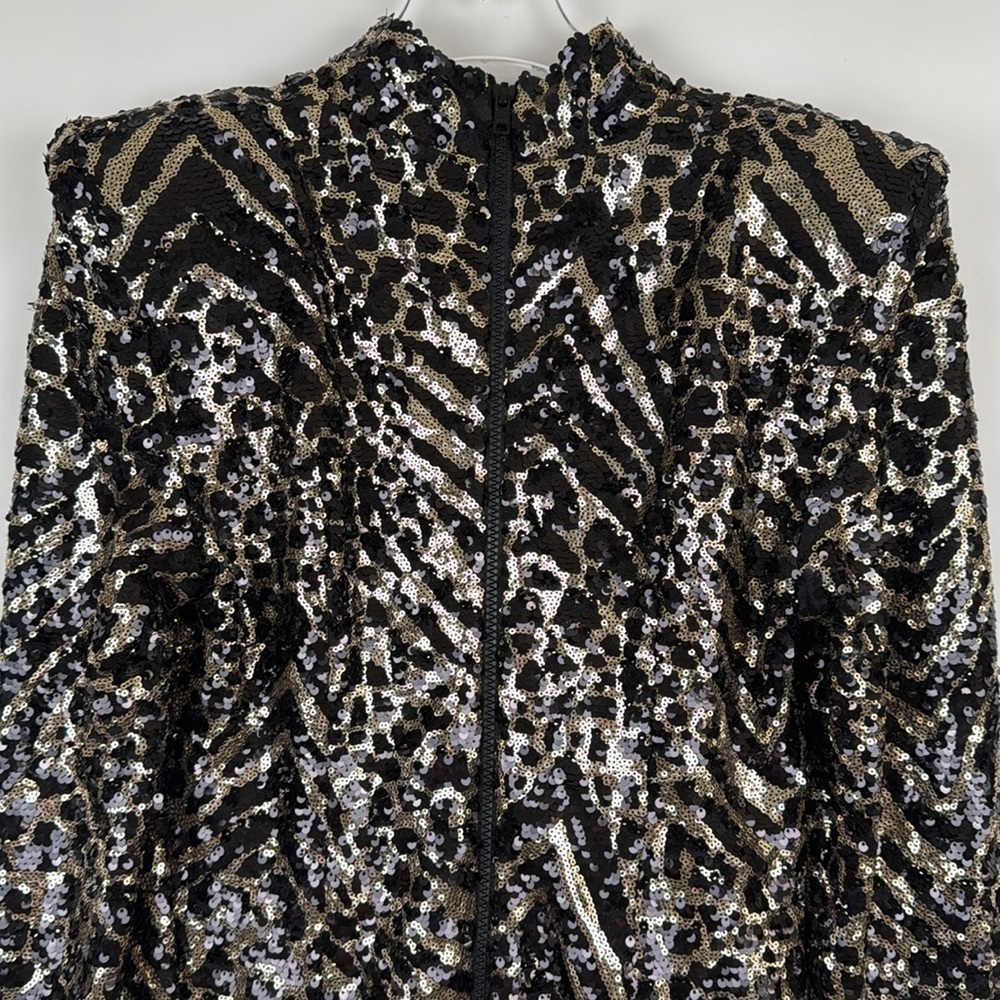 Zhivago When The Sun Went Down Sequin Top in Animal Size Medium - Picture 7 of 11